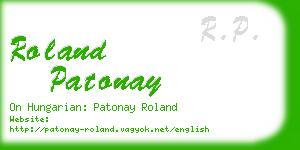 roland patonay business card